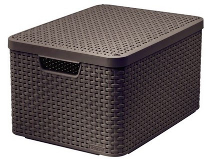 CURVER box úložný RATTAN 44,5x33x25cm (L) s víkem, STYLE2, PH HN
