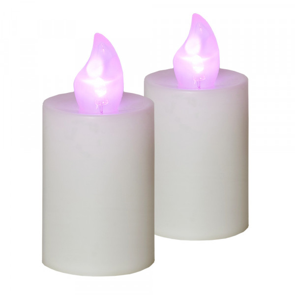 HomeLife Elektrická svíčka s plamenem 2 ks bílá