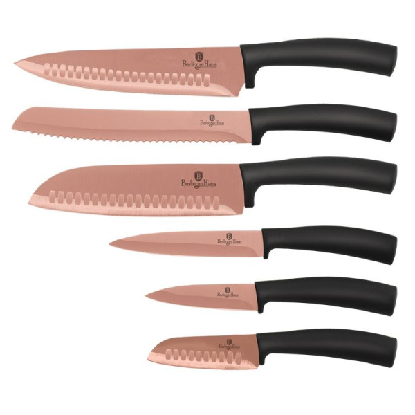 BERLINGERHAUS Sada nožů s nepřilnavým povrchem 6 ks Rosegold Metallic Line BH-2611