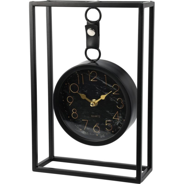 SEGNALE Stolní hodiny kovové 20 x 7 cm černá KO-HZ1230040
